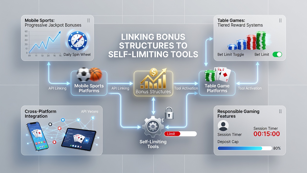 Schnittstelle einer mobilen App mit Bonus- und Limitierungsoptionen für Tischspiele und Sportwetten